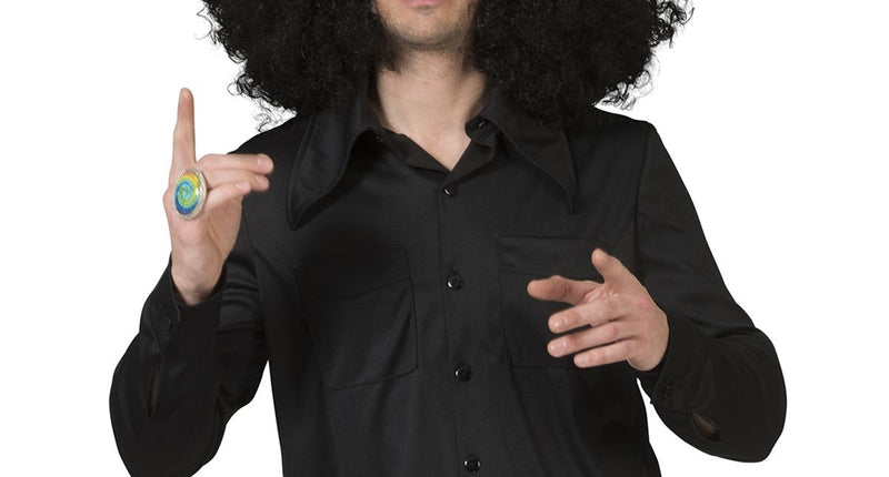 Funny Fashion Zwart disco hemd Johny