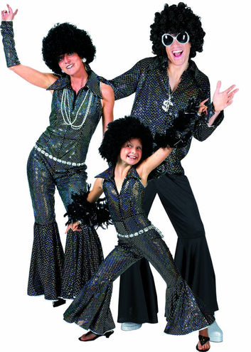 Funny Fashion Zwart glitter discopak dames