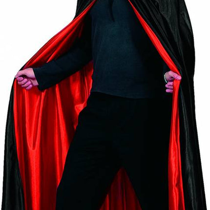 Funny Fashion Zwart rode cape dubbelzijdig heren luxe