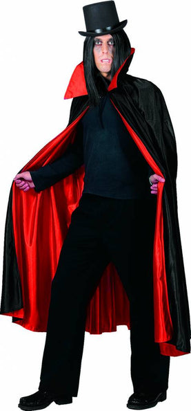 Funny Fashion Zwart rode cape dubbelzijdig heren luxe