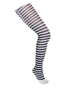 Funny Fashion Zwart wit gestreepte panty