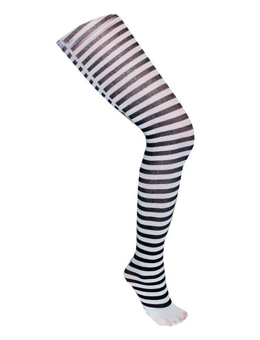 Funny Fashion Zwart wit gestreepte panty