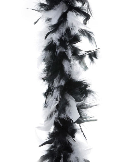 Funny Fashion Zwart witte veren boa 45gr