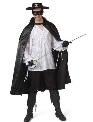 Funny Fashion Zwarte cape Zorro met glans