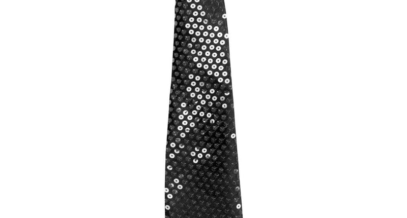 Funny Fashion Zwarte disco stropdas met pailletten