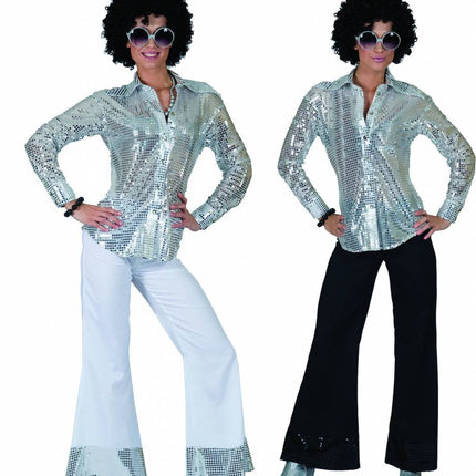 Funny Fashion Zwarte glitter discobroek