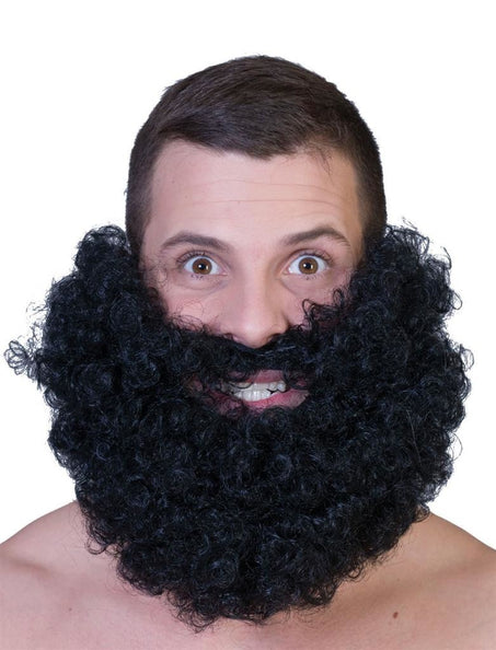 Funny Fashion Zwarte krul baard Herman