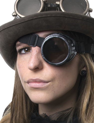 Funny Fashion Zwarte monocle steampunk bril