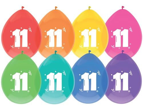 Haza Witbaard Ballonnen 11 jaar 30cm 8 stuks