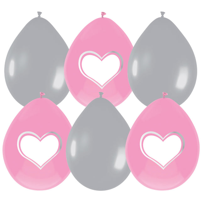 Haza Witbaard Ballonnen baby meisje beschrijfbaar 6 stuks