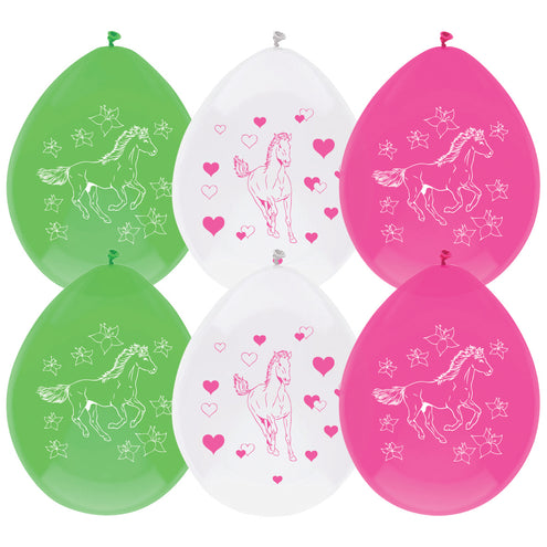 Haza Witbaard Ballonnen Paarden 6 stuks 30 cm