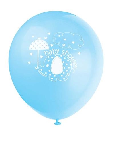 Haza Witbaard Blauwe olifant ballonnen per 8
