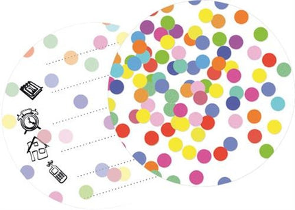 Haza Witbaard Uitnodigingskaarten confetti 6 stuks