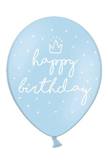 PartyXplosion Ballonnen  Happy Birthday licht blauw