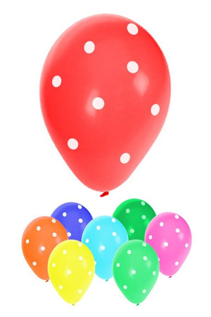 PartyXplosion Ballonnen met stippen assortie kleuren