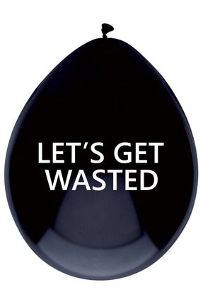 PartyXplosion Ballonnen  met tekst LET'S GET WASTED