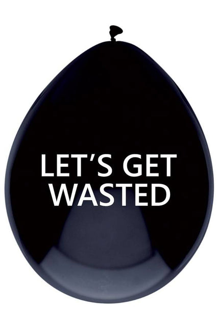 PartyXplosion Ballonnen  met tekst LET'S GET WASTED