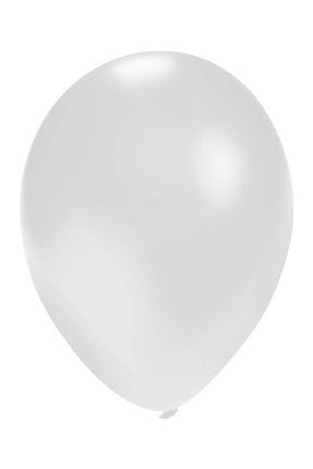 PartyXplosion Ballonnen metallic wit 5 inch  100 stuks