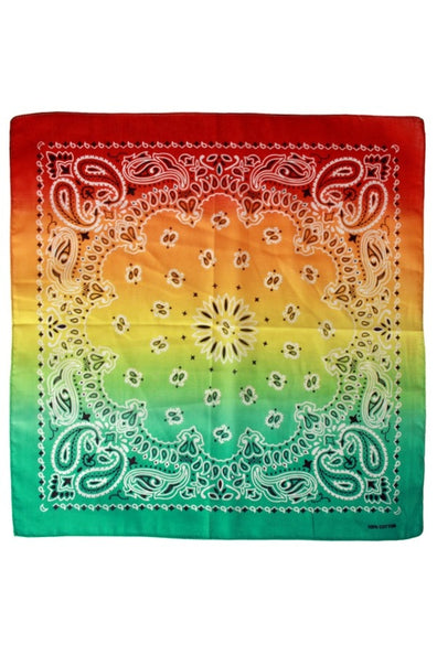 PartyXplosion Bandana  met kleurverloop rood/geel/groen 56 x 56 cm