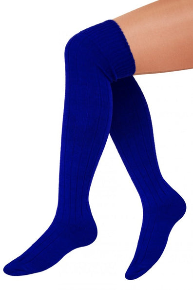 PartyXplosion Blauwe kniekous voetbalsokken