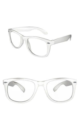 PartyXplosion Blues Brother bril wit met blanke glazen