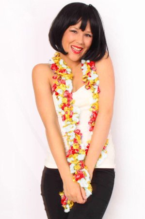 PartyXplosion Boa sjaal rood/wit/geel Oeteldonk