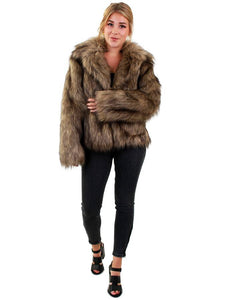 PartyXplosion Bontjas lang haar bruin