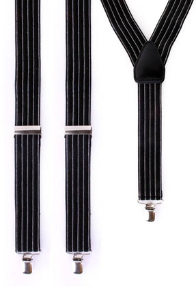 PartyXplosion Bretel gangster zwart wit gestreept
