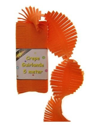 PartyXplosion Crepe guirlande oranje 5 mtr.