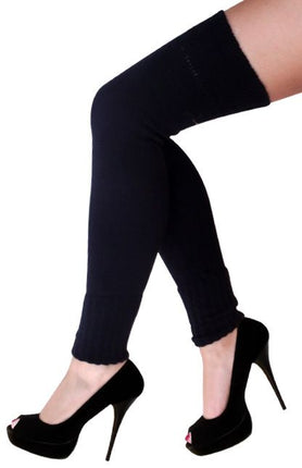 PartyXplosion Dames knee-over beenwarmers zwart