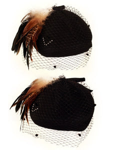 PartyXplosion Dameshoed wolvilt zwart bruin veren