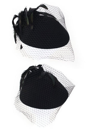 PartyXplosion Dameshoed wolvilt zwart met gaas en