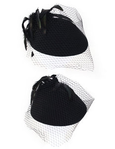 PartyXplosion Dameshoed wolvilt zwart met gaas en