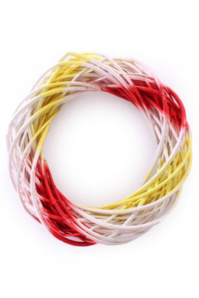 PartyXplosion Deurkrans rood/wit/geel 39cm