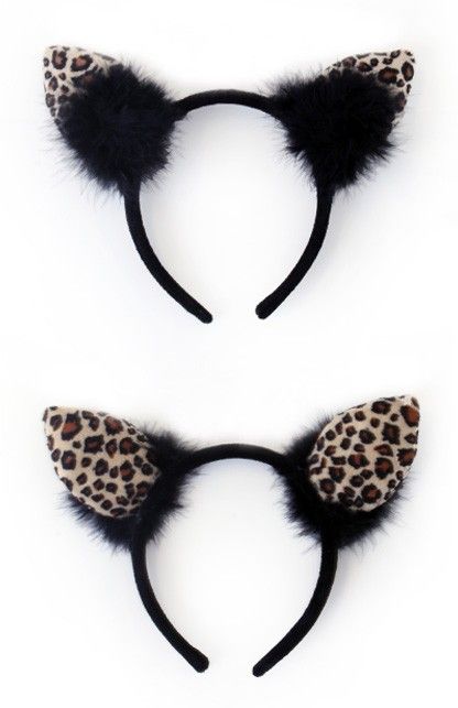 PartyXplosion Diadeem luipaard met zwarte pluche