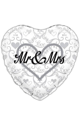 PartyXplosion Folie ballon holografisch Mr. en Mrs. 45.7cm