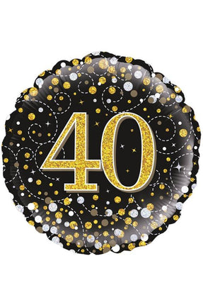 PartyXplosion Folie ballon Sparkling 40 jaar 45.7cm
