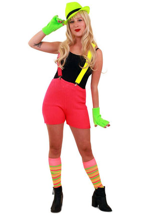 PartyXplosion Gebreide korte broek fluor  roze