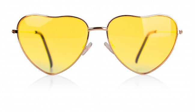 PartyXplosion Gele hartjes bril