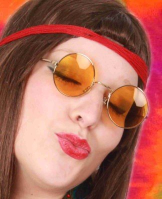 PartyXplosion Gele hippie bril