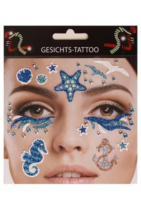 PartyXplosion Gezicht sticker Marine blauw
