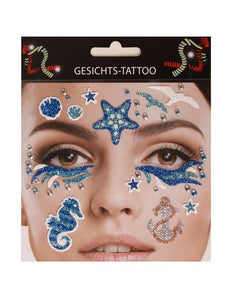 PartyXplosion Gezicht sticker Marine blauw