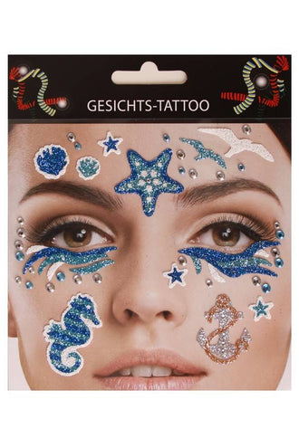 PartyXplosion Gezicht sticker Marine blauw