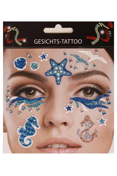 PartyXplosion Gezicht sticker Marine blauw