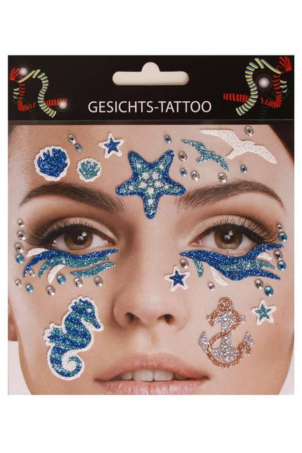 PartyXplosion Gezicht sticker Marine blauw