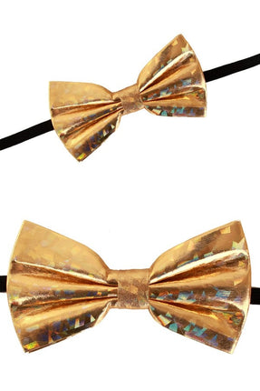 PartyXplosion Gouden strik holografisch