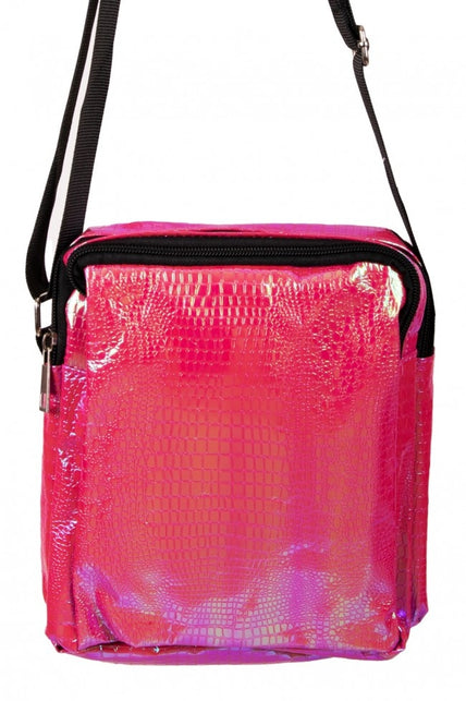 PartyXplosion Handtasje slangeleer print Fuchsia