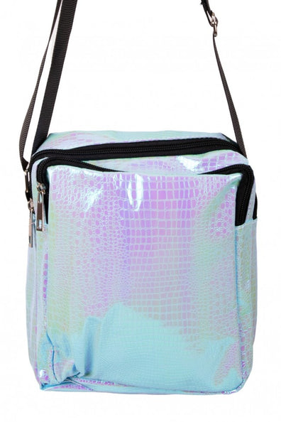 PartyXplosion Handtasje slangeleer print turquois