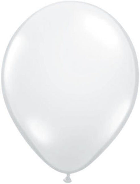 Helium ballonnen wit, ronde latexballon van circa 27 cm in effen wit, voor bruiloft of themafeest