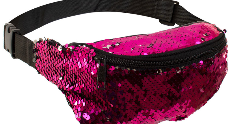 PartyXplosion Heuptasje roze pailletten